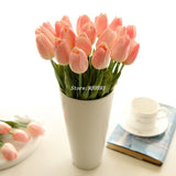 31PCS/LOT pu mini tulip flower real touch wedding flower bouquet artificial silk flowers for home party decoration