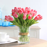 31PCS/LOT pu mini tulip flower real touch wedding flower bouquet artificial silk flowers for home party decoration